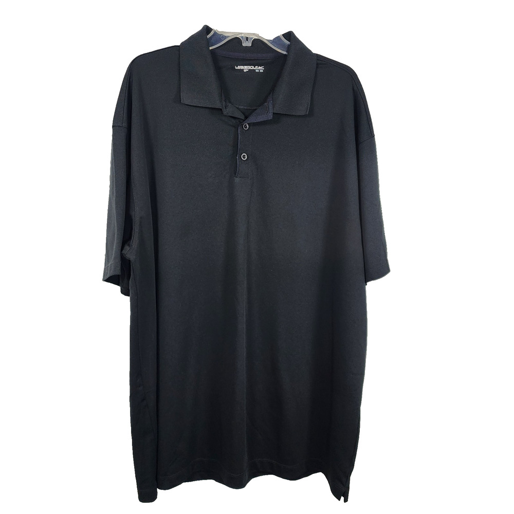 Nike Golf Mens Polo Shirt Black Dri Fit Short Sleeve Athletic Size3X 128898 010